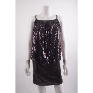 MARC BOUWER GLAMIT Womans Mini sequin Dress Size 2 Purple Party Cocktail